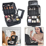 Waterproof Portable Makeup Case with Mirror, Ideal for Cosmetology and Nail Tools, Travel Suitcase for Women