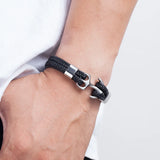 Men's Anchor Leather Bracelet – High-Quality Handmade Rope Design with Stainless Steel | Fashion Jewelry