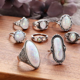 New Summer Retro Ring Set: 8 Pieces with European and American Style, Inspired by Australian Treasures