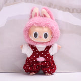 Labubu V1 Doll Clothing Replacement Set – 17cm Vinyl Pendant Outfit with Hat & Overalls for DIY Styling and Fashion Doll Accessories