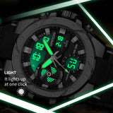 Men's Luxury Sport Chronograph - Luminous Waterproof Quartz Digital Wristwatch with Large Dial