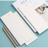 2 Sets of Non-Sticky Long Notepads: Simple Memo Pads for Writing Notes in School or Office, Sized 9x25cm