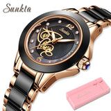 LIGE Women's Ceramic Bracelet Waterproof Watch: Creative and Elegant Timepiece for Women