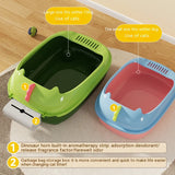 Dinosaur-Themed Semi-Enclosed Cat Litter Box: Extra Large, Detachable and Washable, Anti-Splash Design, Cat Toilet Accessories