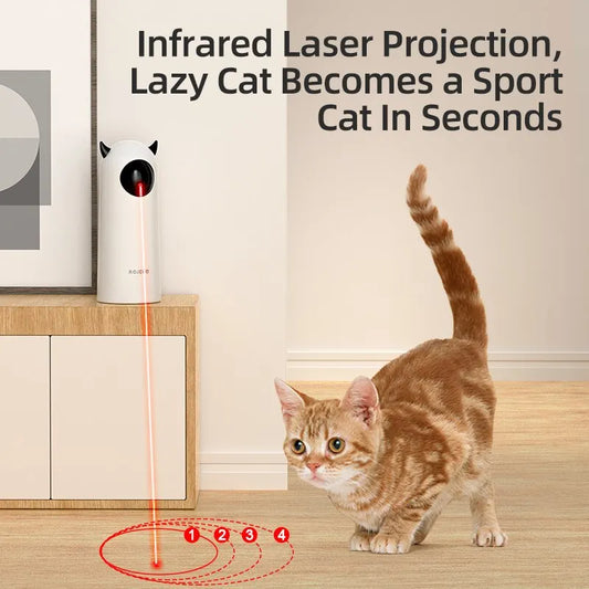 ROJECO Interactive Automatic Laser Toy: Smart Teasing LED for Cats, Handheld Electronic Accessory, Pet Entertainment for Indoor Cats and Dogs