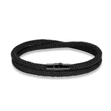 Double-Layer Lucky Rope Bracelet – High-Quality Design with Black Magnetic Buckle | Fashion Jewelry for Couples