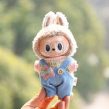 Labubu V1 Doll Clothing Replacement Set – 17cm Vinyl Pendant Outfit with Hat & Overalls for DIY Styling and Fashion Doll Accessories