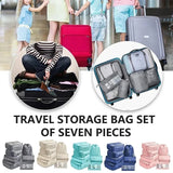 7-Piece Travel Organizer Cubes Set: Wardrobe Cubes, Suitcase Packing Cubes, Shoe Pouches, and Folding Storage Bags