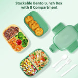 BPA-Free Stackable 3-Layer Bento Lunch Box – Large Capacity with Built-In Utensils for Kids and Adults