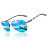 Men's Polarized Sunglasses with Brand Design, Aluminum Legs, and Mirrored Lenses