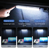 SEAMETAL Car Sensor Light: USB Rechargeable, Automatic Induction Bar for Floor, Trunk, Hood