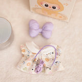 Labubu Idol Doll Big Bow Dress Set – 17cm Plush Outfit with Doll Collar, Rabbit Hanging Charm & Three-Piece Accessories for Cute Styling