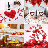 Valentine's Day Decor Set: 56 Red Balloons with "I LOVE YOU" Hug Bear Foil Balloons, Silk Rose Petals - Perfect for Valentine's Day Decor