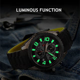 RUIMAS Luxury Men's Watch: Sporty Quartz Chronograph with Large Dial, Luminous Date, and Casual Elegance