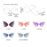 Luxury Oversize Butterfly Sunglasses for Women: Fashionable Frameless Design, Stylish Gradient Lenses for Driving, Rimless Shades