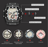 RUIMAS Men's Fashion Luxury Sport Military Quartz Watch: Waterproof, Silicone Strap