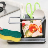 Creative Kitchen Sink Organizer: Hot Sink Towel, Utensils, and Sponge Rack with Separate Shelves for Dishes, Plastic Storage Container