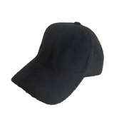 Autumn/Winter Women's Baseball Cap: Solid Color, Cony Hair Visor, Warm and Plush in White or Black