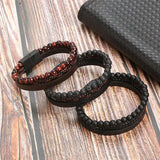 Men's Fashion Volcanic Stone Leather Bracelet – Multilayer Beaded Design with Magnetic Clasp | Charm Wrap Bangle Jewelry Gift