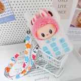Labubu Doll To-Go Bag & Bedding Set – 17cm Plush Doll Accessories with Crossbody Carry Bags & Sleeping Bed for DIY Travel Play