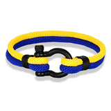 Men's Ukraine Flag Bracelet – Yellow & Blue Woven Rope Design | National Pride Couple's Jewelry