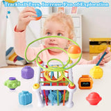 Activity Cube Montessori Shape Sorter: Baby Toys for Fine Motor Skills, Sensory Development, and Early Learning—Perfect Gift for Kids