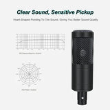 Professional Condenser Microphone with XLR Connection, Ideal for PC Computers, Recording, Chatting, and Studio Use, Comes with Stand for Convenience