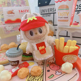 Labubu Doll Pajama Clothes Set – 17cm Plush Vinyl Outfit with Overalls, Cloak & Shirt for Cute Dress-Up Accessories & DIY Gift