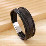 Men's Vintage Multilayer Leather Bracelet – Punk Style Bangle | Male Jewelry Gift