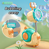 Cute Snail Design Bubble Machine Toy – LED Light, Silent Automatic Operation with One-Click Use – 20 Holes Bubble Maker – Perfect Gift for Kids