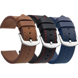 Leather Bracelet Strap for Samsung Galaxy Watch 4, 5 Pro, Active 2, Gear S3, and Amazfit GTS/2/2E/GTS2 - Available in 20mm and 22mm Sizes