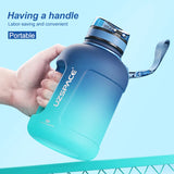 High-capacity 2 Liters Bottle with Time Marker: Made of Reusable Tritan Plastic, Ideal for Outdoor Sports, Portable with Handgrip