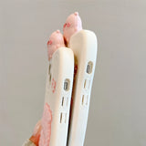 Adorable Plush Pig with Heart Satchel 3D Silicone Case for iPhone 11 to 15 Pro Max, Cartoon Style