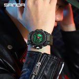 Men's Outdoor Analog-Digital Watch – Waterproof Quartz Sport Wristwatch with Stopwatch, Dual Time, and Luminous Display