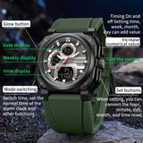 Men's Military Digital Sports Watch, Waterproof Chronograph with Large Dial, Quartz Wristwatch