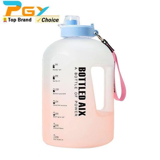 2.2L Large Sport Water Bottle With Time Maker Motivational Water Jug with Handle for Gym BPA Free Leak Proof Water Bottle Jug