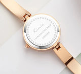 Luxury Rhinestone Women's Fashion Watch - Simple Round Dial, Rose Gold Bracelet Quartz Timepiece for Ladies