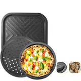 12/14 Inch Nonstick Pizza Baking Pan – Carbon Steel Bakeware for Square & Round Pizzas | Crispy Oven Baking Tray for Home Kitchen