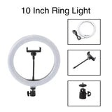 Dimmable LED Ring Light Selfie Lamp with Tripod - Perfect for Vlogging, Makeup Tutorials, YouTube, and TikTok, Includes Bluetooth Remote