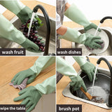 Long and Thick Dishwashing Gloves: Durable Fleece-Lined PVC Gloves for Kitchen and Household Chores