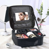 Waterproof Portable Makeup Case with Mirror, Ideal for Cosmetology and Nail Tools, Travel Suitcase for Women