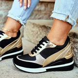 Women’s Lace-Up Chunky Sneakers – High Platform Breathable Sport Shoes for Autumn, Plus Sizes 35-43