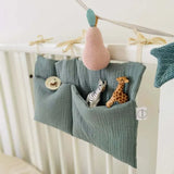 Multifunctional Organizer for Kids' Bedding and Diapers, Doubles as a Bed Headboard Organizer