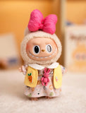 Labubu Idol Doll Big Bow Dress Set – 17cm Plush Outfit with Doll Collar, Rabbit Hanging Charm & Three-Piece Accessories for Cute Styling