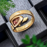 Snake Shape Luxury Women's Wristwatch with Steel Unique Gold Quartz Movement - Elegant Ladies' Watch