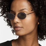 Women's Vintage Frameless Diamond Oval Sunglasses - Small size suitable for women, and fashionable flat-top shades ideal for men, presenting stylish eyewear