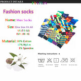 5 Pairs Men's Novelty Cotton Socks: Colorful, Fun Patterns for Dress and Fashion