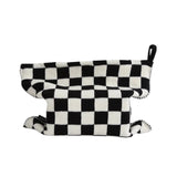 Nordic Checkerboard Style Knitted Tissue Bag: Checkerboard Design, Perfect for Living Room or Dining Table