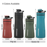 UZSPACE Stainless Steel Vacuum Thermos Flask: Portable Leakproof Travel Mug with 2 Lid Styles and Handgrip