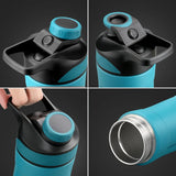 UZSPACE Stainless Steel Vacuum Thermos Flask: Portable Leakproof Travel Mug with 2 Lid Styles and Handgrip